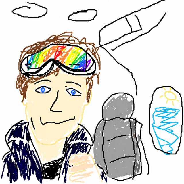 Clumsy MS Paint-style redraw example for a viral AI image prompt